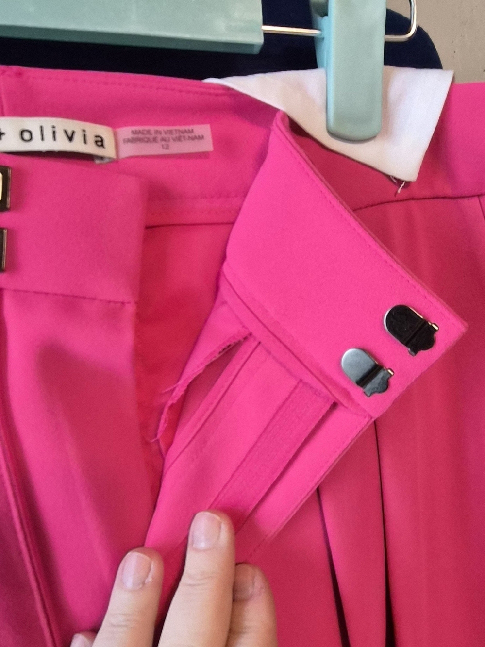Alice + Olivia Fuchsia High-Waist Wide-Leg Trousers - Picture 5 of 15